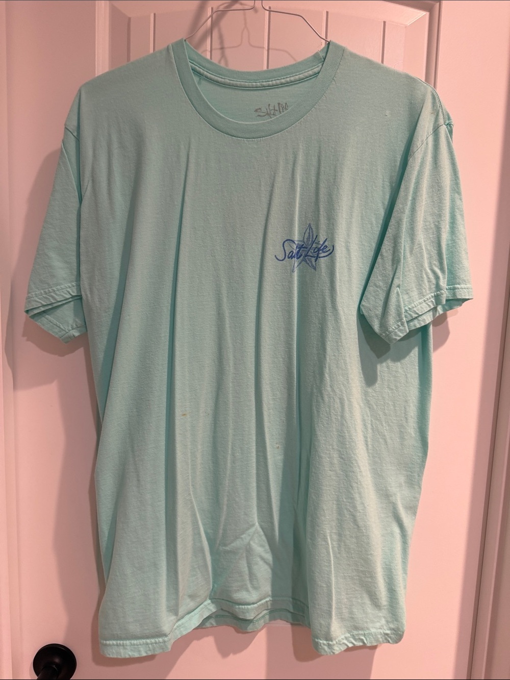 Salt Life Men’s Light Mint Short Sleeve Tee with Script Logo